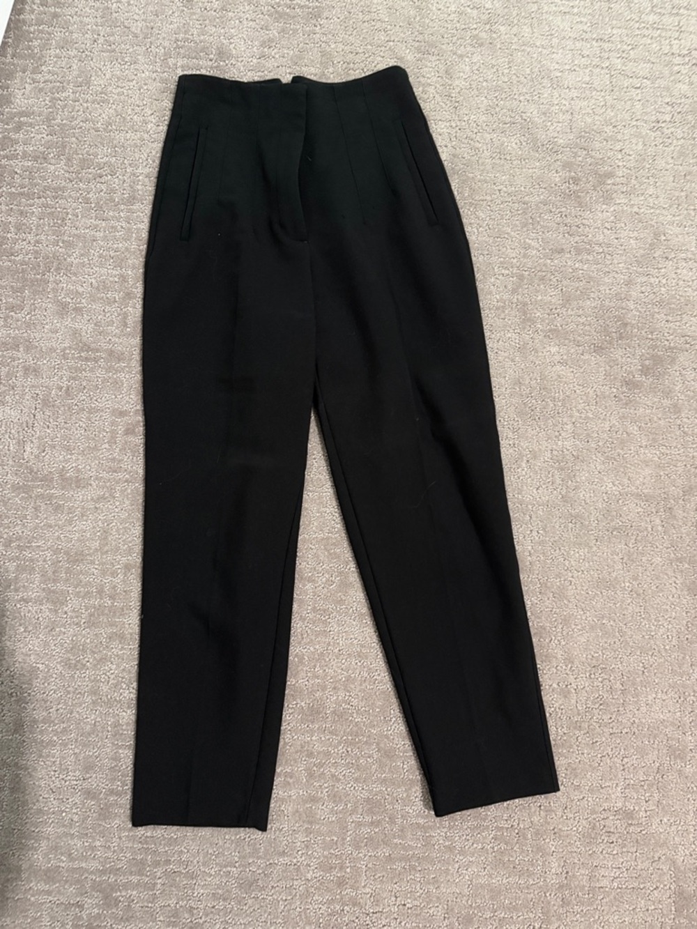 Zara Black Women's Trousers with Branded Waist Label